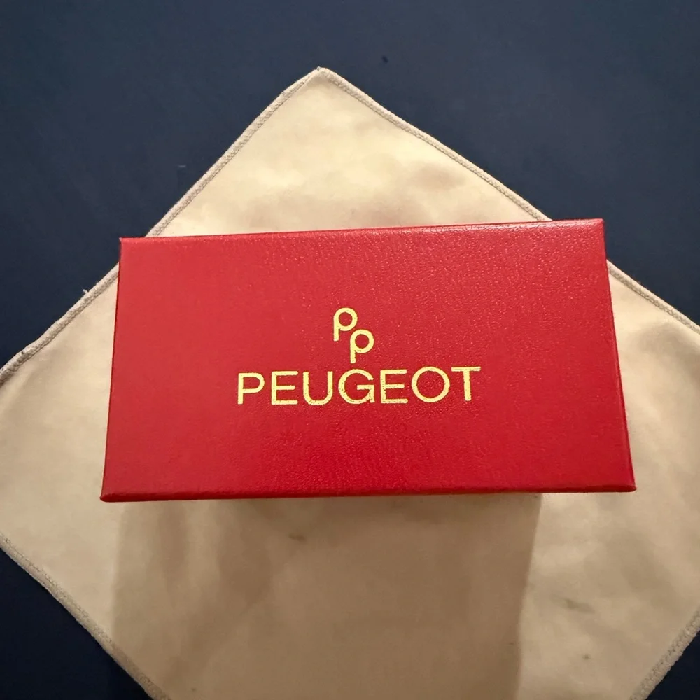 Peugeot Men’s Vintage Rose Gold Cushion Shaped Watch with Black Leather Band - Picture 5 of 6